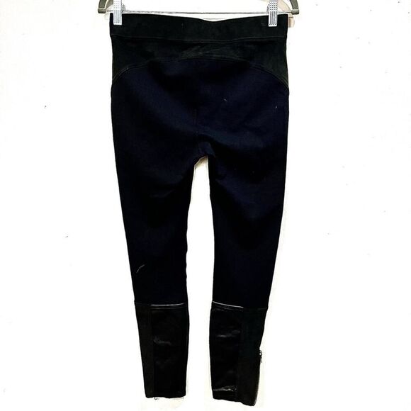 Anthropologie Faux Suede & Leather Panel Ankle Zip Leggings pants size 27 - Picture 4 of 15